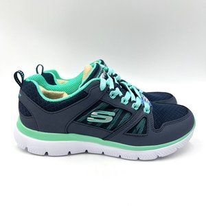 Skechers Womens Size 5‎ Summits New World 12977 Navy Blue Lace Up Sneakers Shoes
